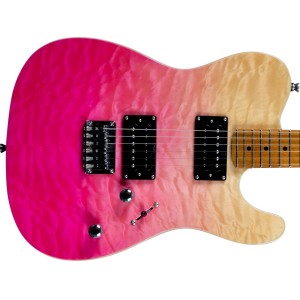 Jet Guitars JT-450 QTPK Roasted Maple - Quilted Transparent Pink
